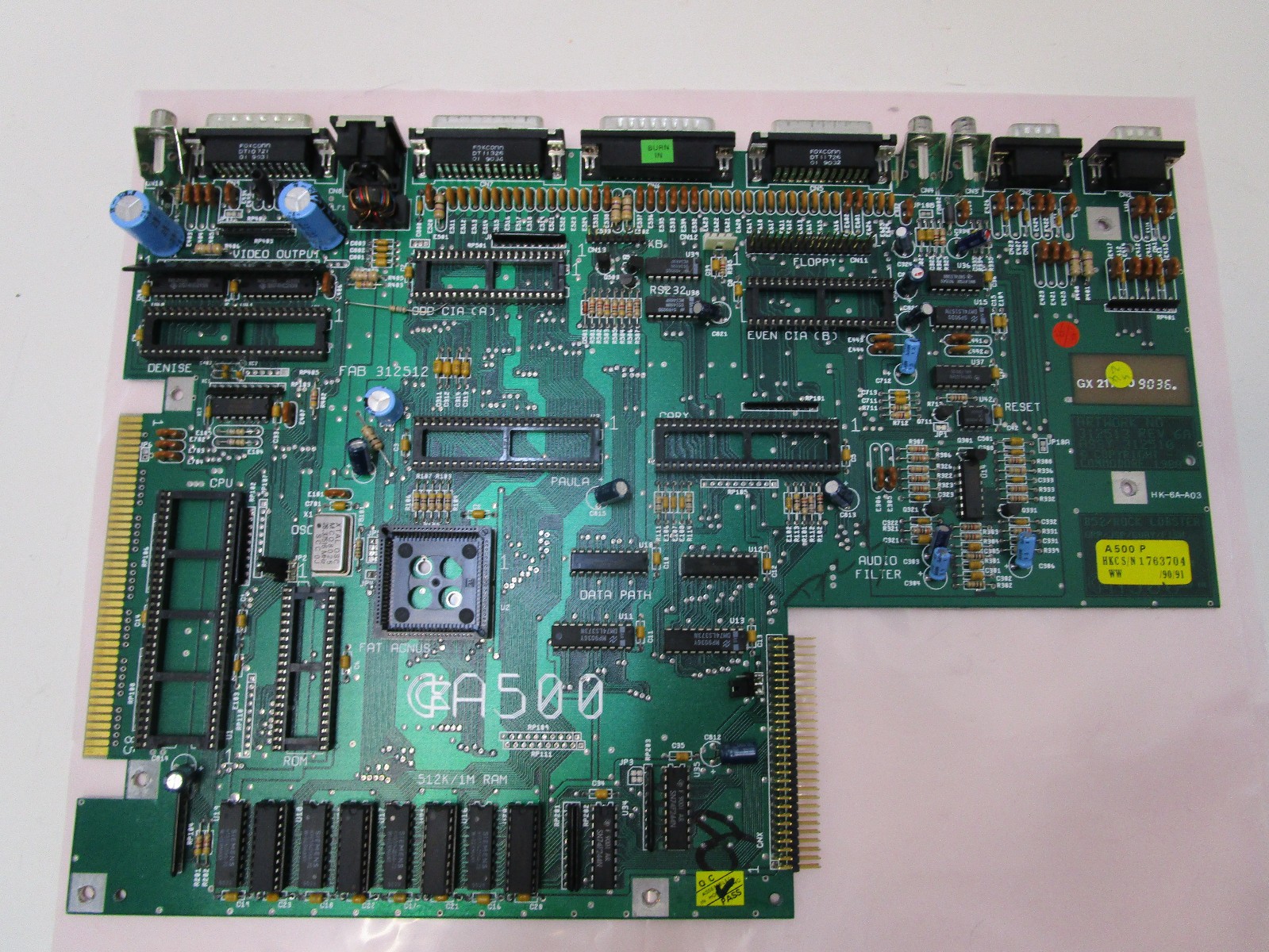 COMMODORE AMIGA 500 REV6A 1MB CHIP RAM MAINBOARD PAL TESTED AND WORKING LU96🛠️