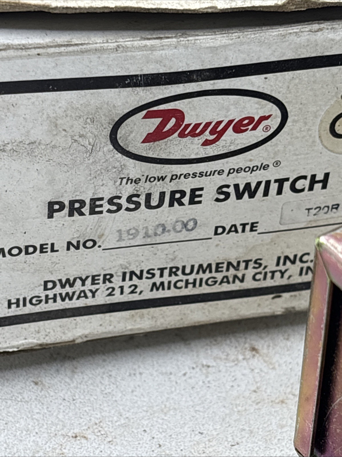 Dwyer 1910.00 Pressure Switch