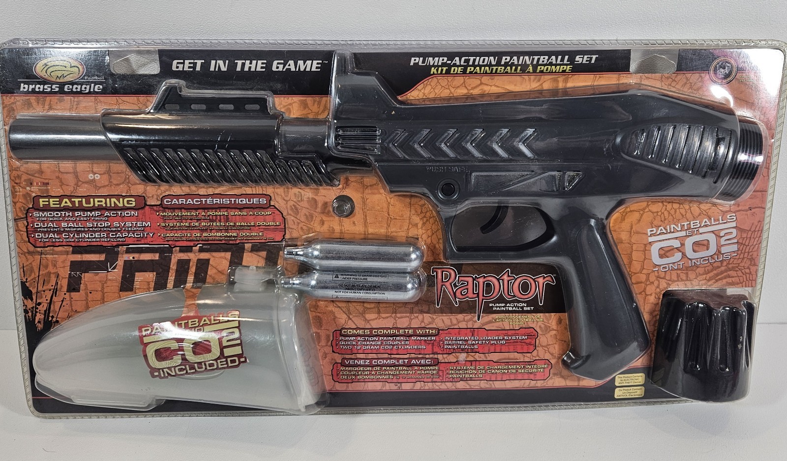 Brass Eagle Raptor C02 Pump Action Paintball Marker Complete Set Kit New Sealed