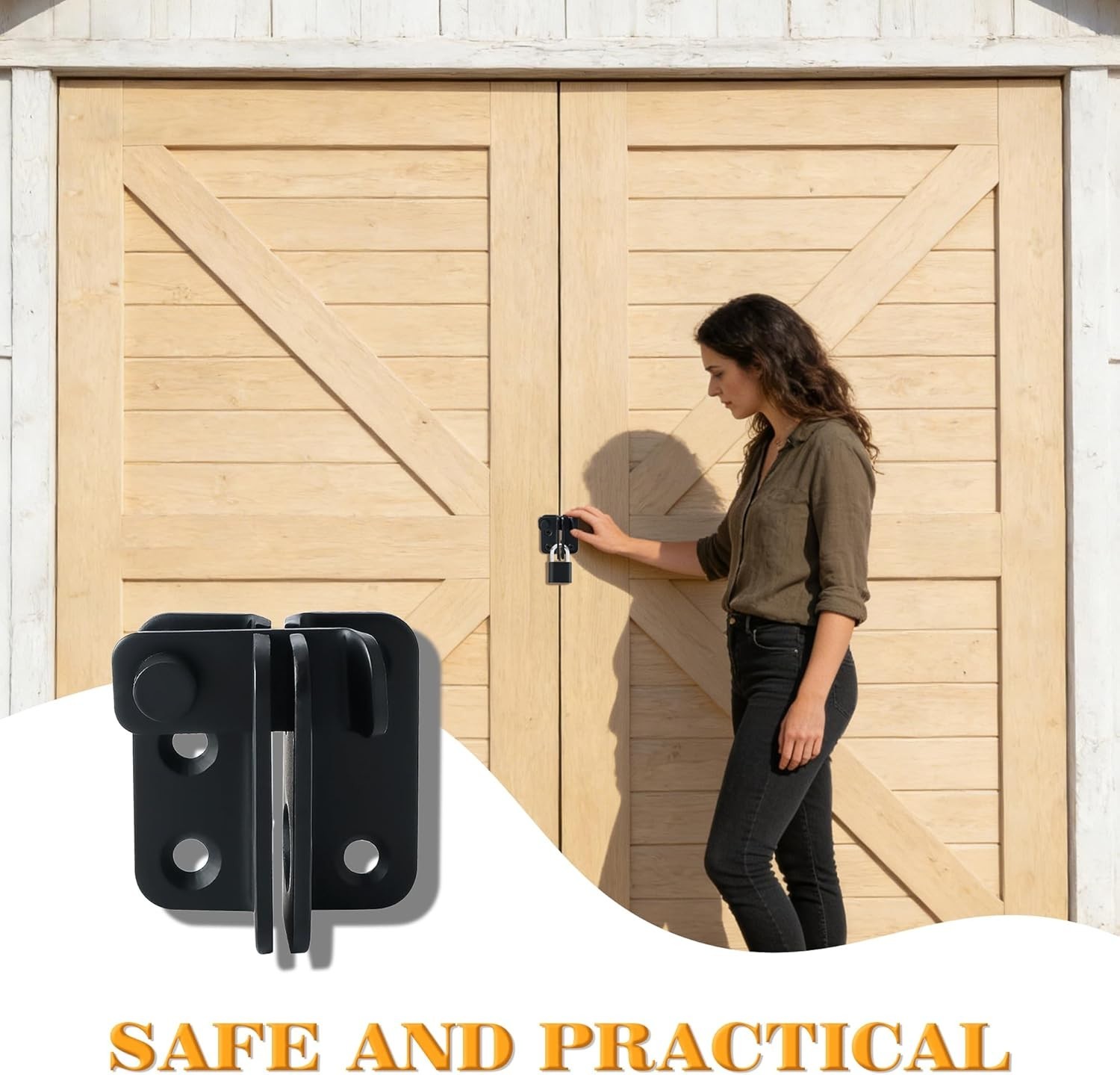 Matte Black Flip Latch Gate Lock - Stainless Steel Security Solution
