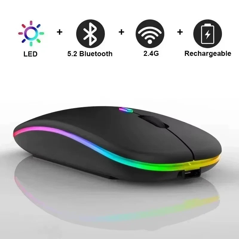 Wireless Mouse Rechargeable Silent LED Backlit Mice PC Laptop Computer Mous 2.4G