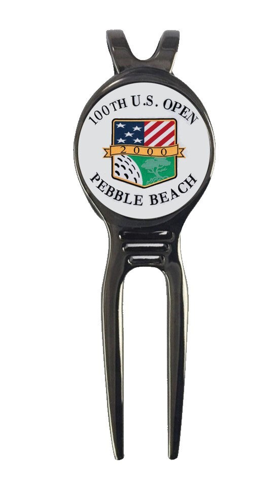 The 100th US Open 2000 Pebble Beach Golf Ball Marker + Black Gunmetal Divot Tool