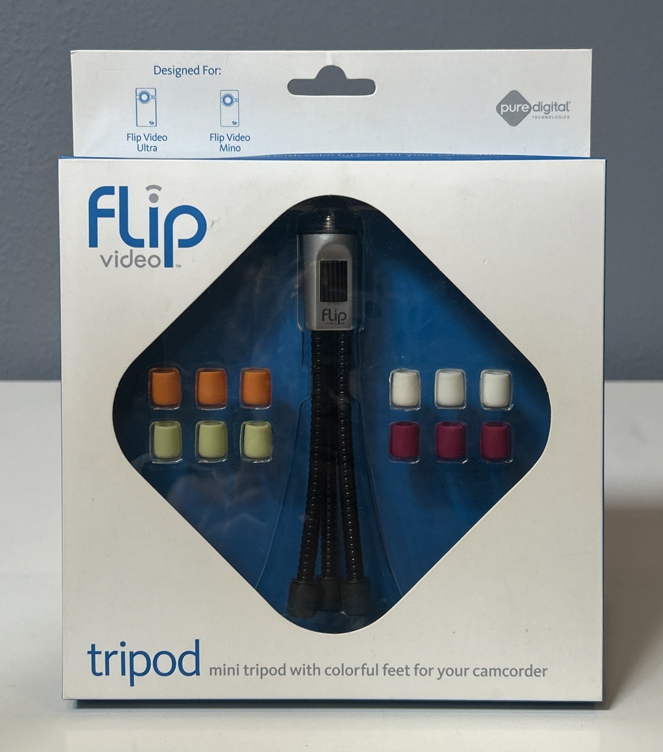 Flip Video Mini Tripod with Interchangeable Feet Pure Digital Tech