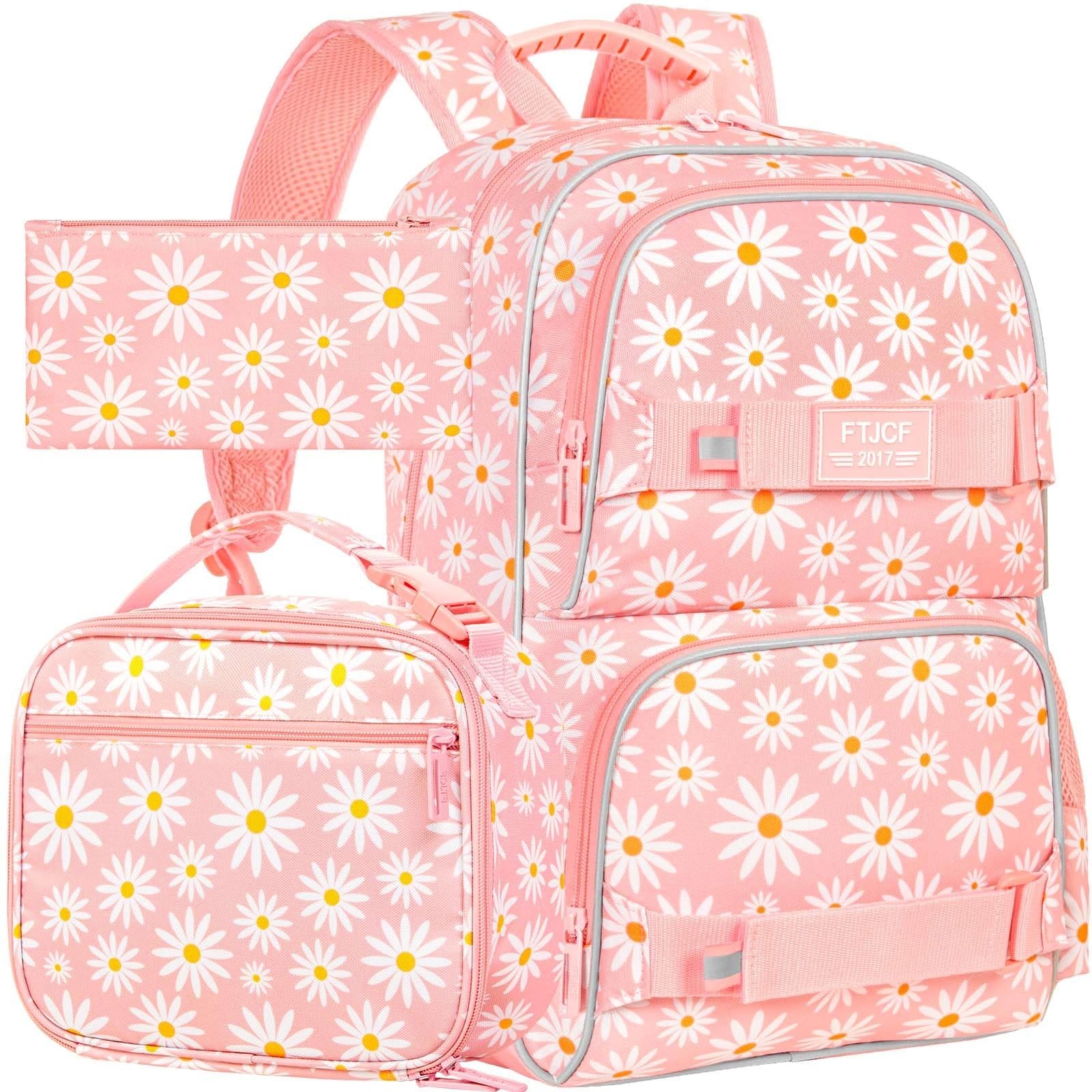 3PCS Girls Backpack, Water Resistant Womens School Bag With Lunch Box, 17 Inc...