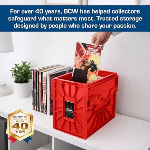 BCW Short Comic Book Bin | Holds 150 Comics | Stackable Plastic Storage | Aci...