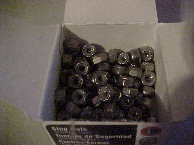 (100) 10-24 Nylon Insert Lock / Stop / Nuts / Nylocks  Stainless Steel FreeShip