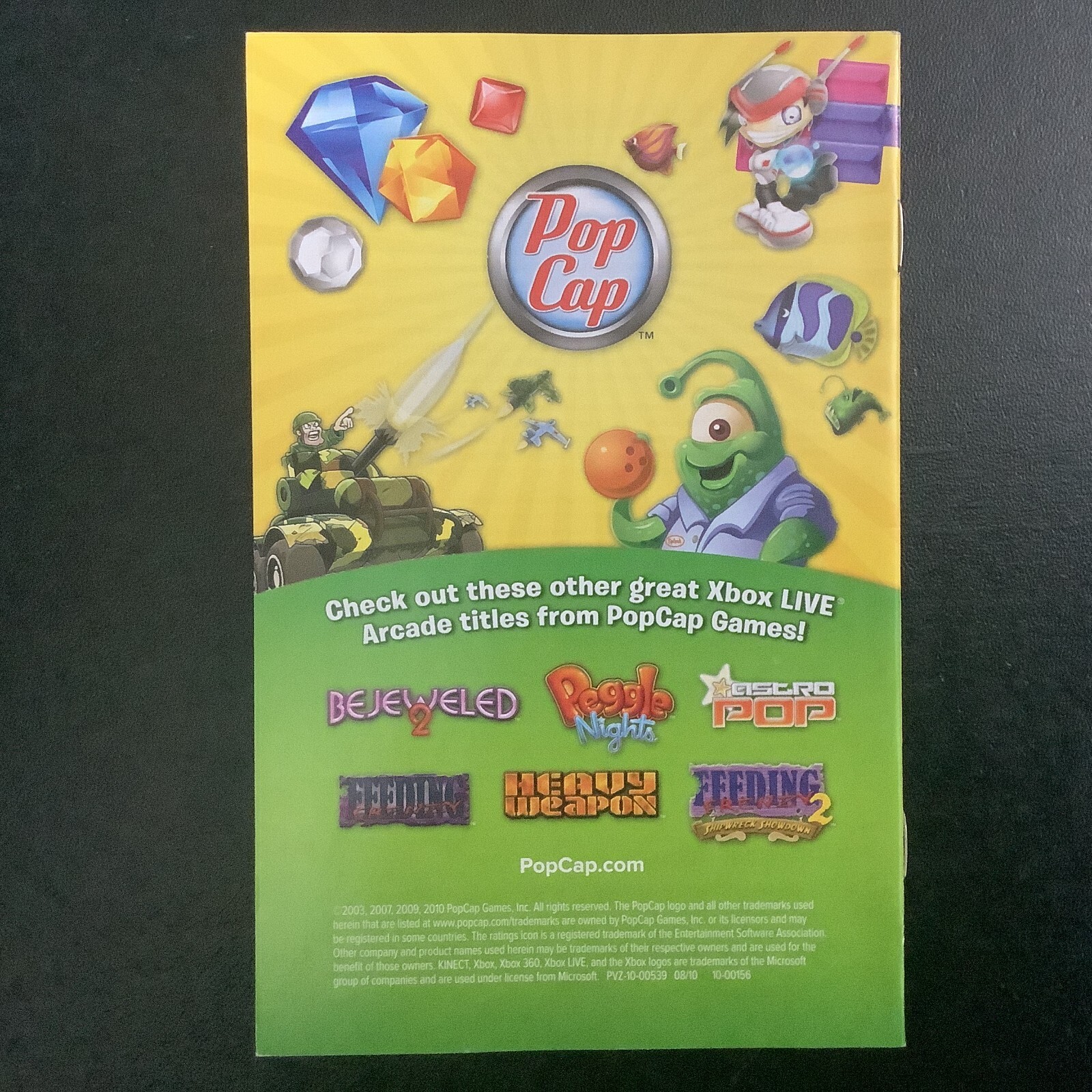 Plants vs. Zombies Microsoft Xbox 360 Instruction Manual Only