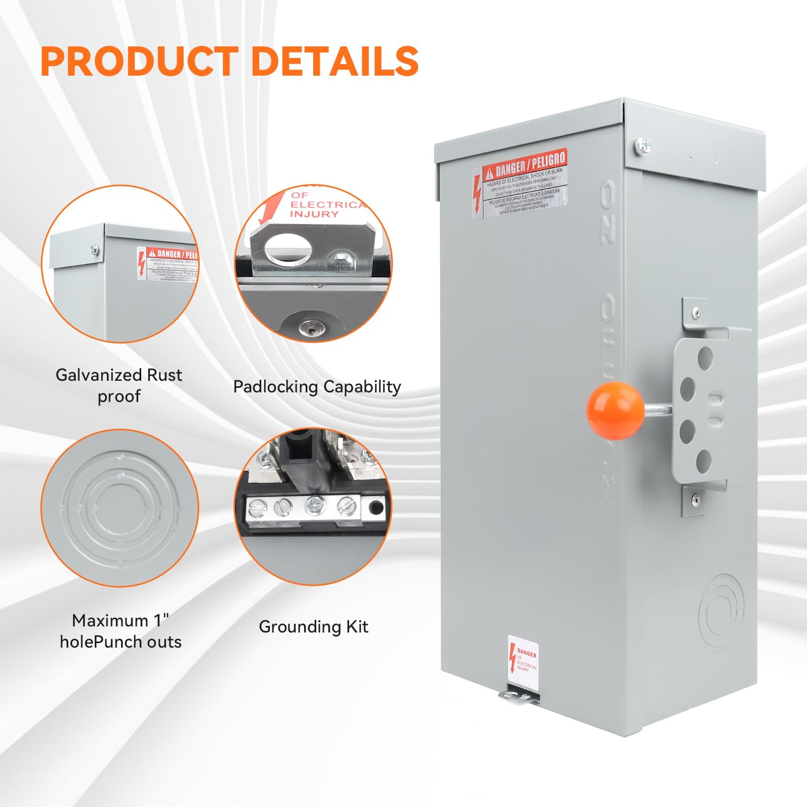 100A Generator Transfer Switch,24000W General-Duty Double-Throw Safety Switch...