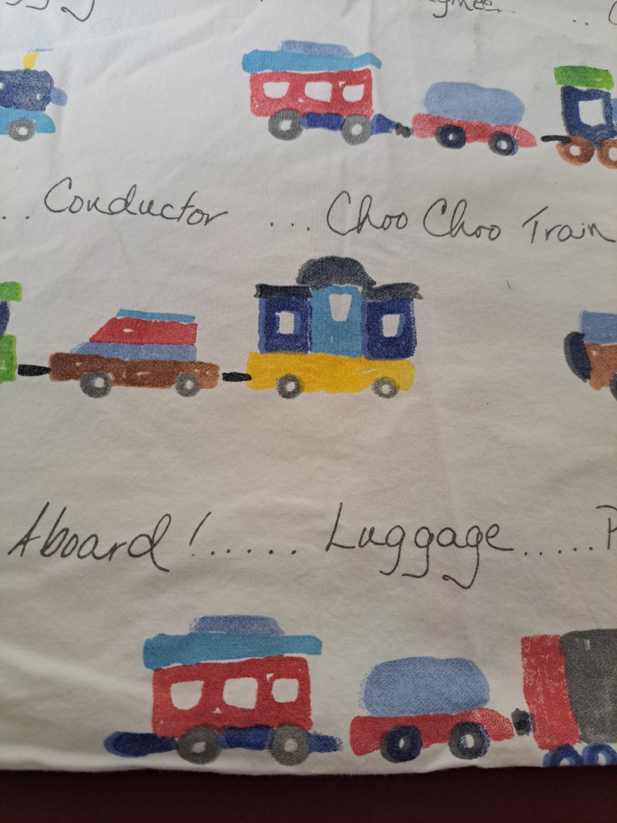 Pottery Barn Kids Choo Choo Train Standard Size Pillowcase