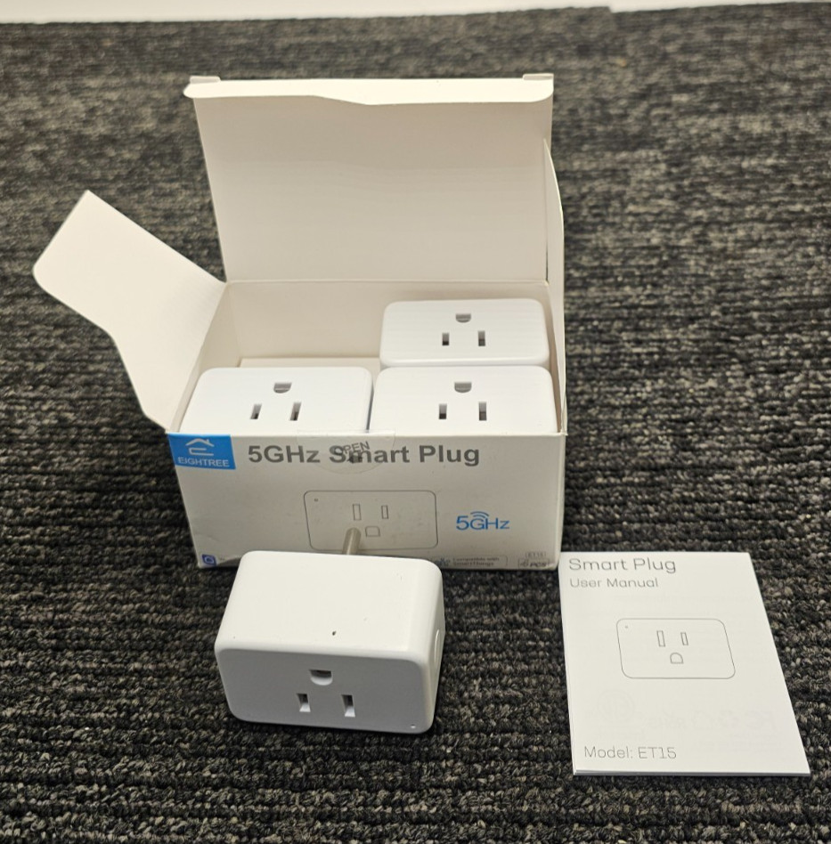 (QTY 4) EIGHTREE ET15 Mini Smart Plug 5GHz & 2.4GHz Wi-Fi, Fits With Alexa