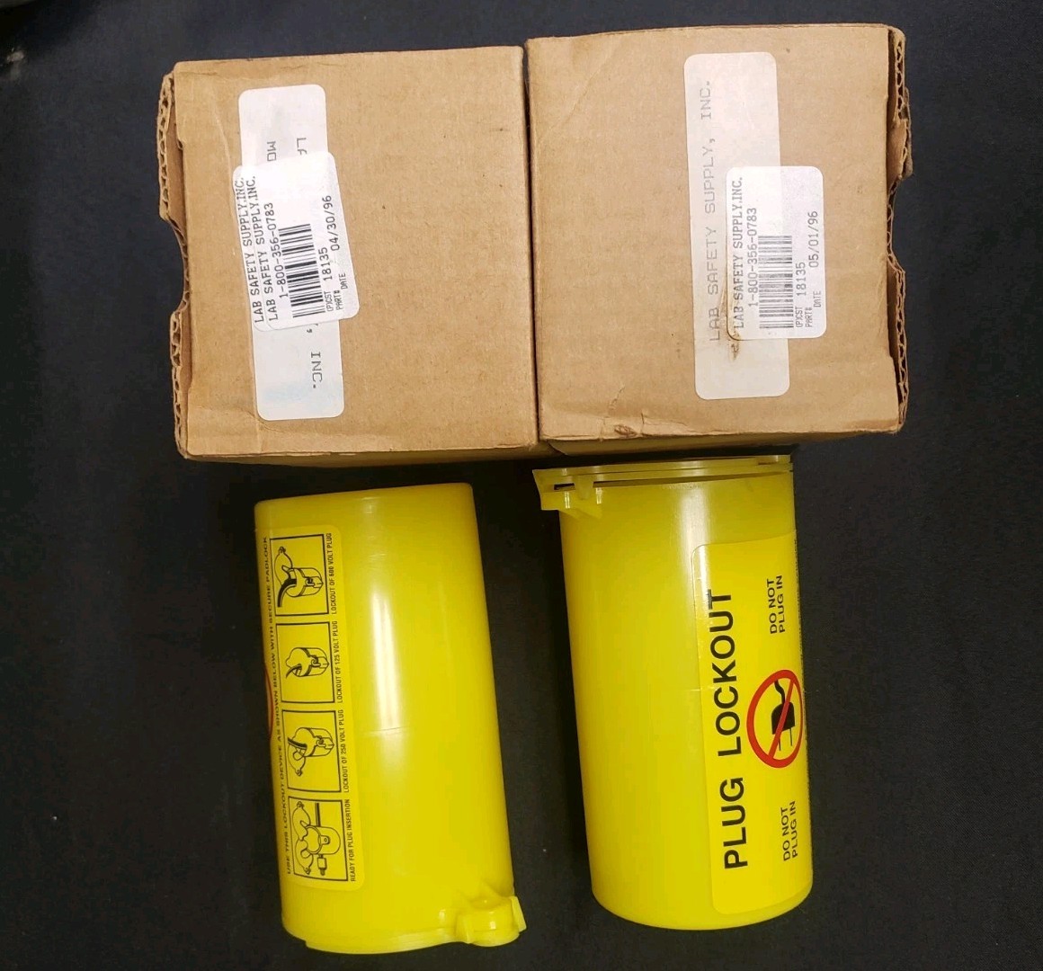 NEW 2 Prinzing Brady PLO23 45842 3-In-1 Yellow Electric Plug Lockout 1.25”