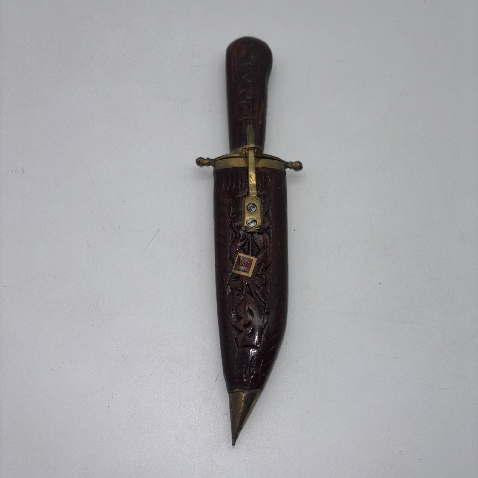 Vintage Islamic Yemen Marsh Arab Jambiya Khanjar Dagger Carved Wood Knife