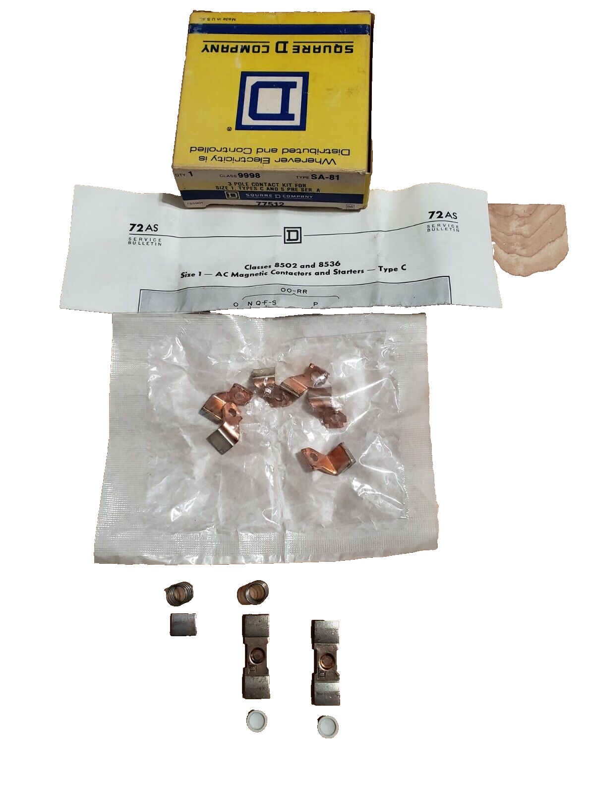 (QTY:1) Square D 9998-SA81 / 9998 SA81 Contact Kit