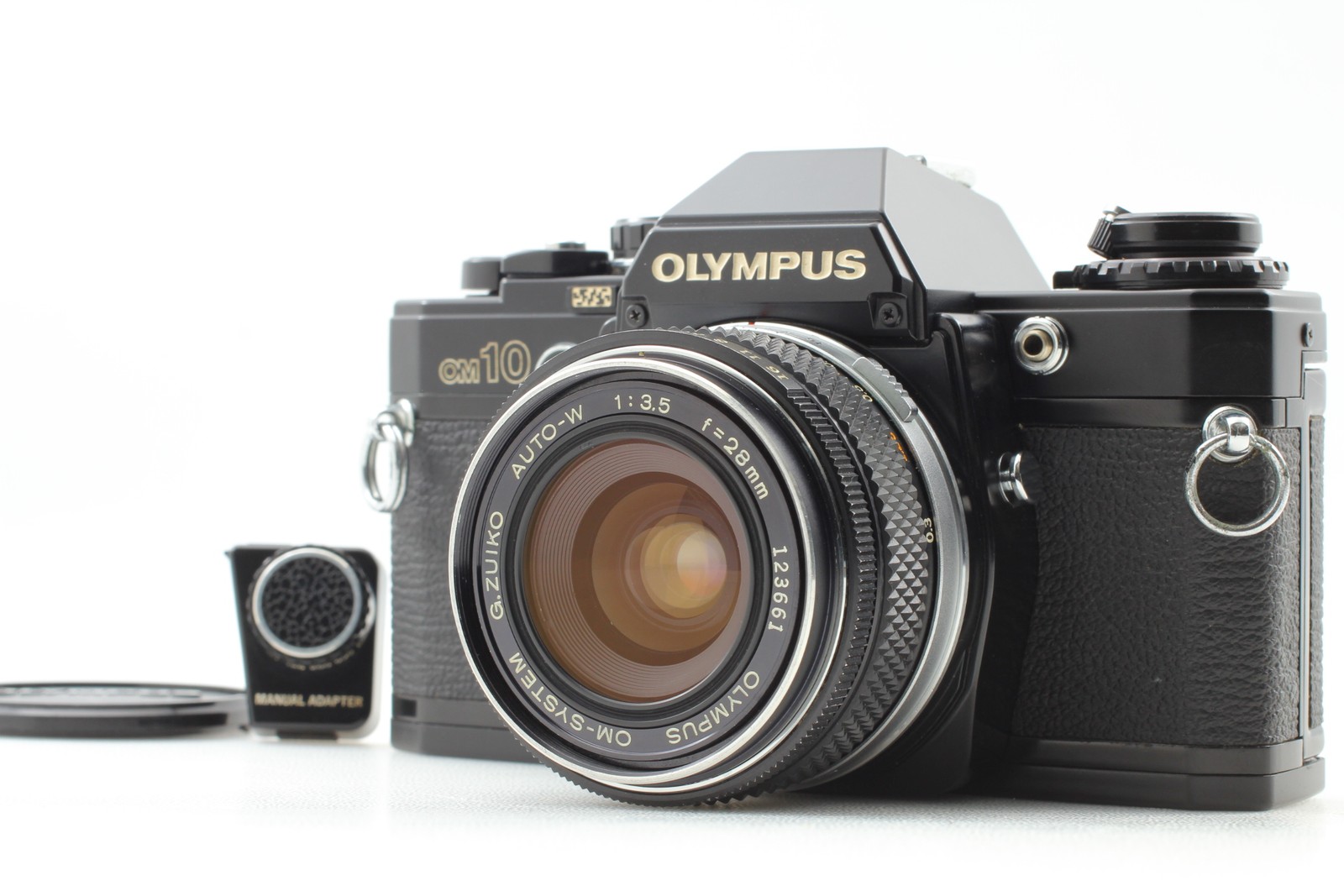 [Near MINT w/ Adapter] OLYMPUS OM-10 SLR Film Camera 28mm F3.5 Lens From JAPAN