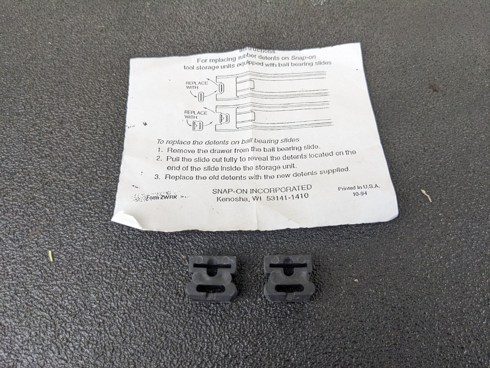 Snap On Tools NEW Detent Pair for Left Right Ball Bearing Drawer Slides