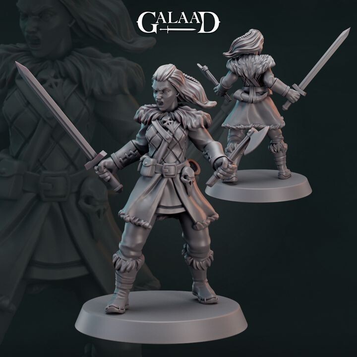 Female Norse Warrior Northern Viking  - Galaad Miniatures - Dungeons and Dragons