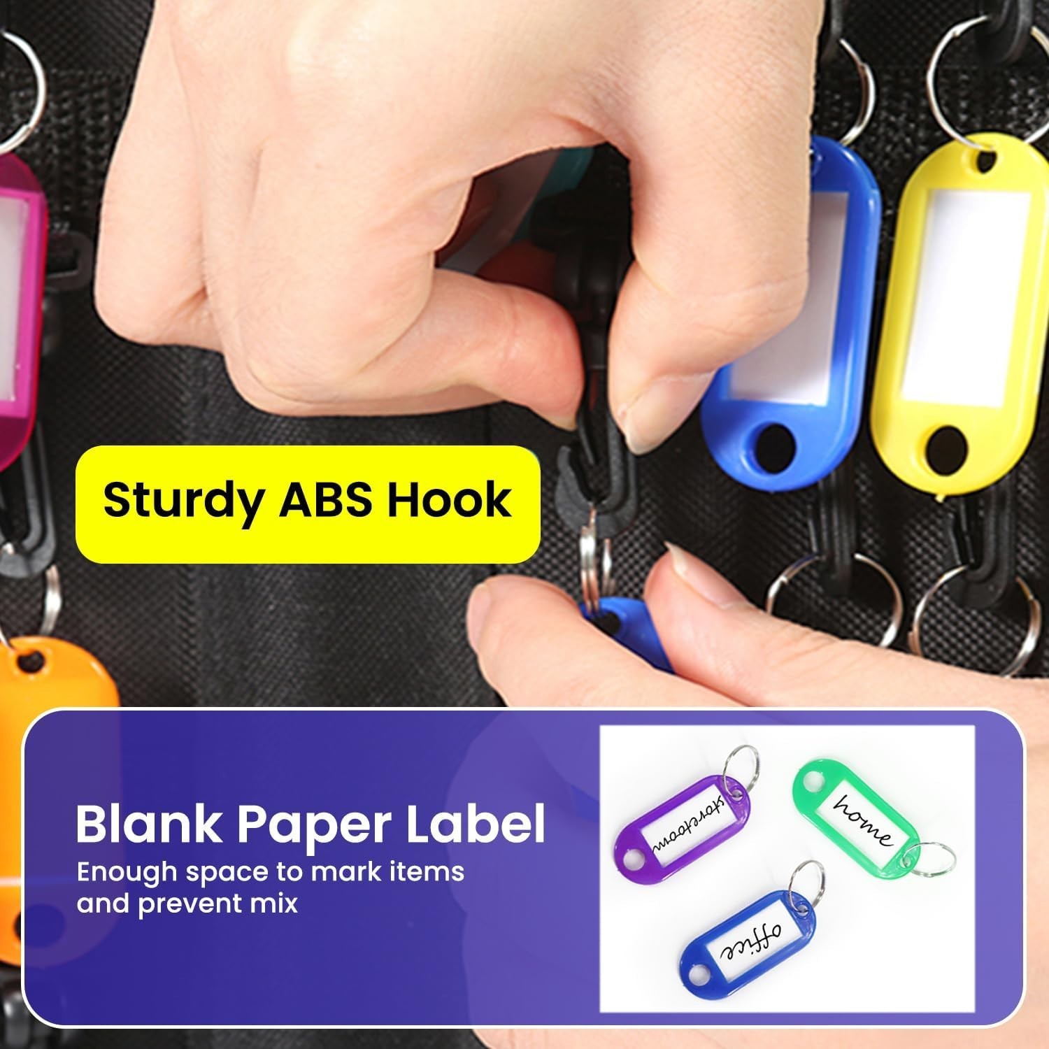20-Key Organizer Case with Combination Lock, Waterproof Fireproof Key Holder