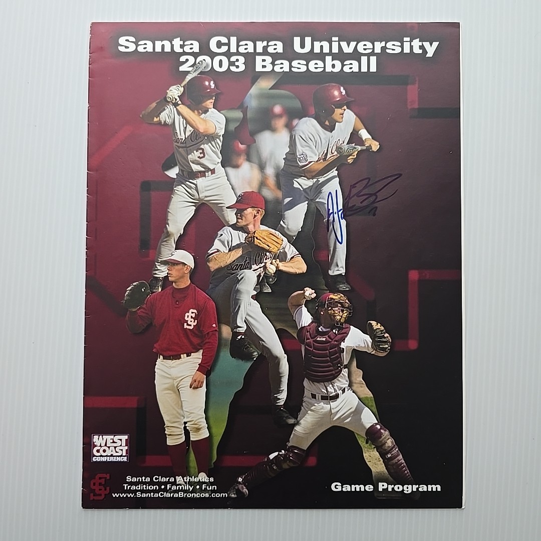 Santa Clara University Broncos Baseball 2003 + 2005 Programs with Autographs SCU