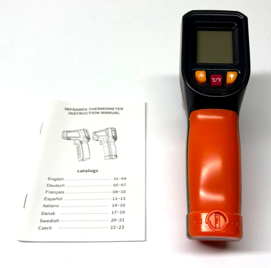 NJTY T600 Infrared Thermometer Laser Surface Temp Gun Pizza Oven Grill Engine