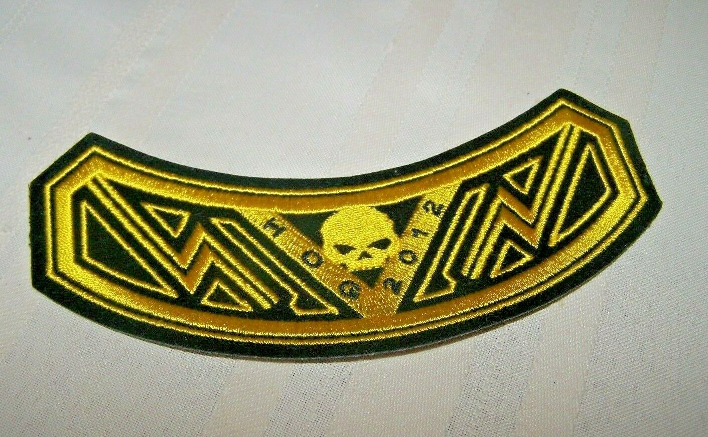 2012 HARLEY-DAVIDSON HOG OWNERS GROUP EMBROIDERED SKULL ROCKER PATCH