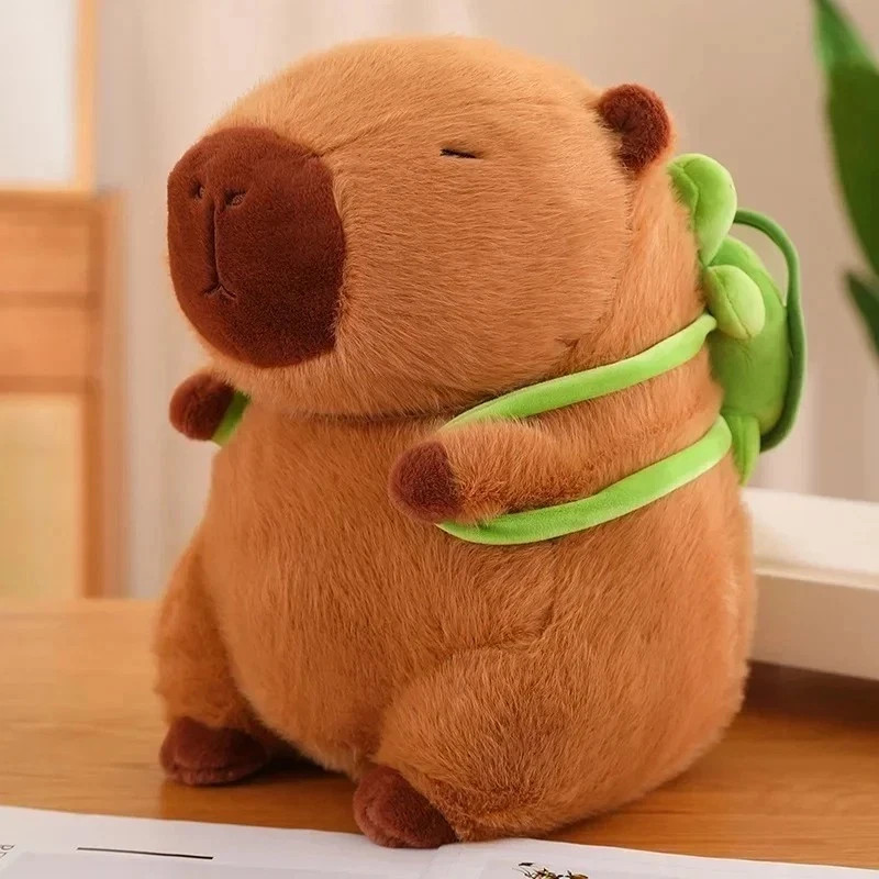 Cute Capybara Plush Toy Stuffed Animals Capibara with Turtle Backpack Kapibala.