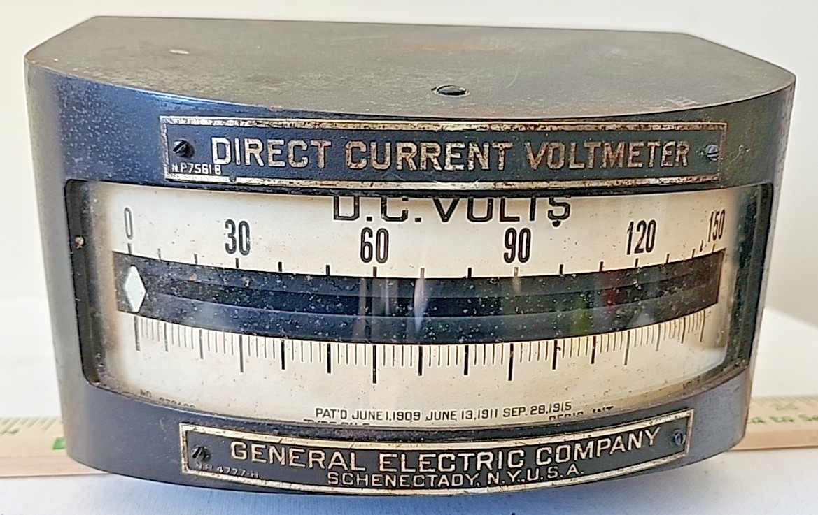 Antique General Electric DC Voltmeter Industrial Equipment Steampunk Type DH-5