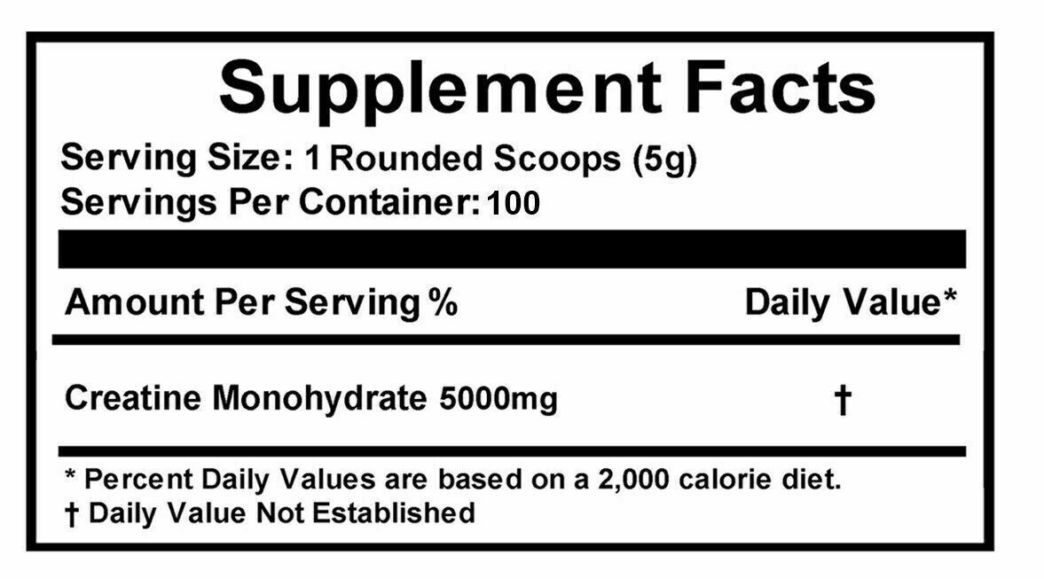 Creatine Monohydrate 500g (18OZ) , Micronized Pure Powder 100Serving