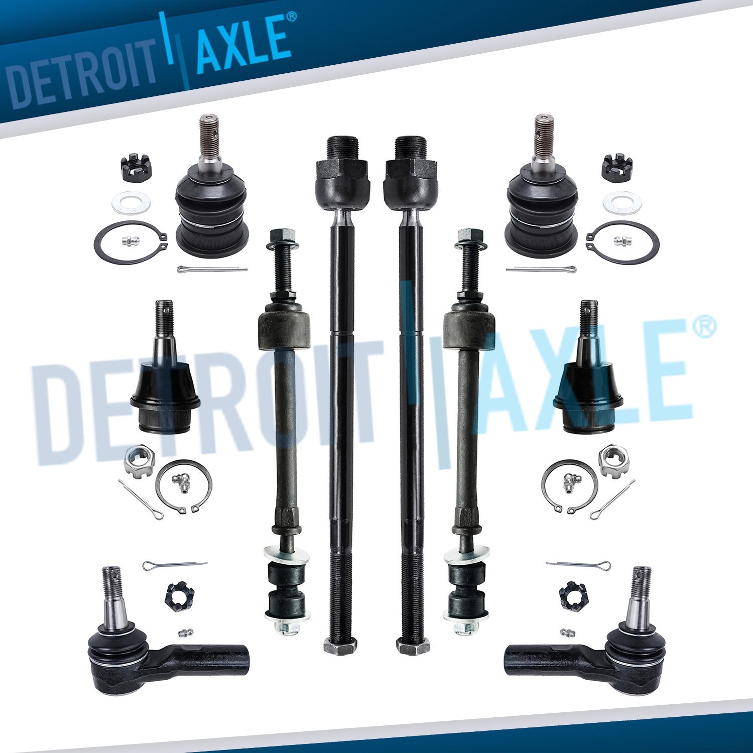 Front Tie Rod Ball Joint Sway Bar Link for 2006-2008 Dodge Ram 1500 5-Lug 4x4