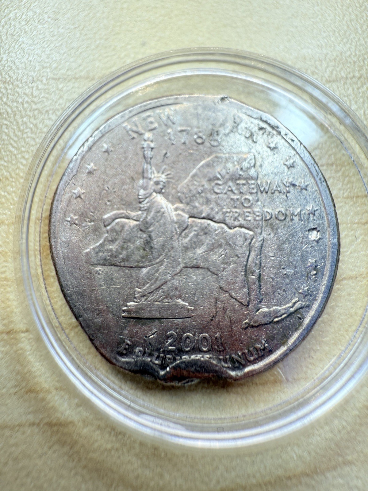 2001 New York Quarter With MAJOR Errors From Mint On Front And Back!!! RARE