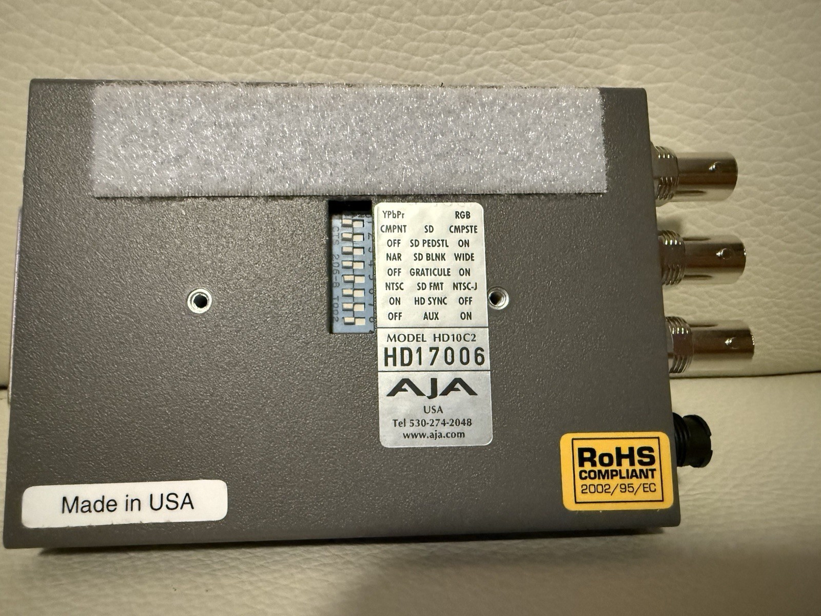 AJA HD10C2 SDI to analog and SDI splitter power supply, break-out cable, Box,CD.