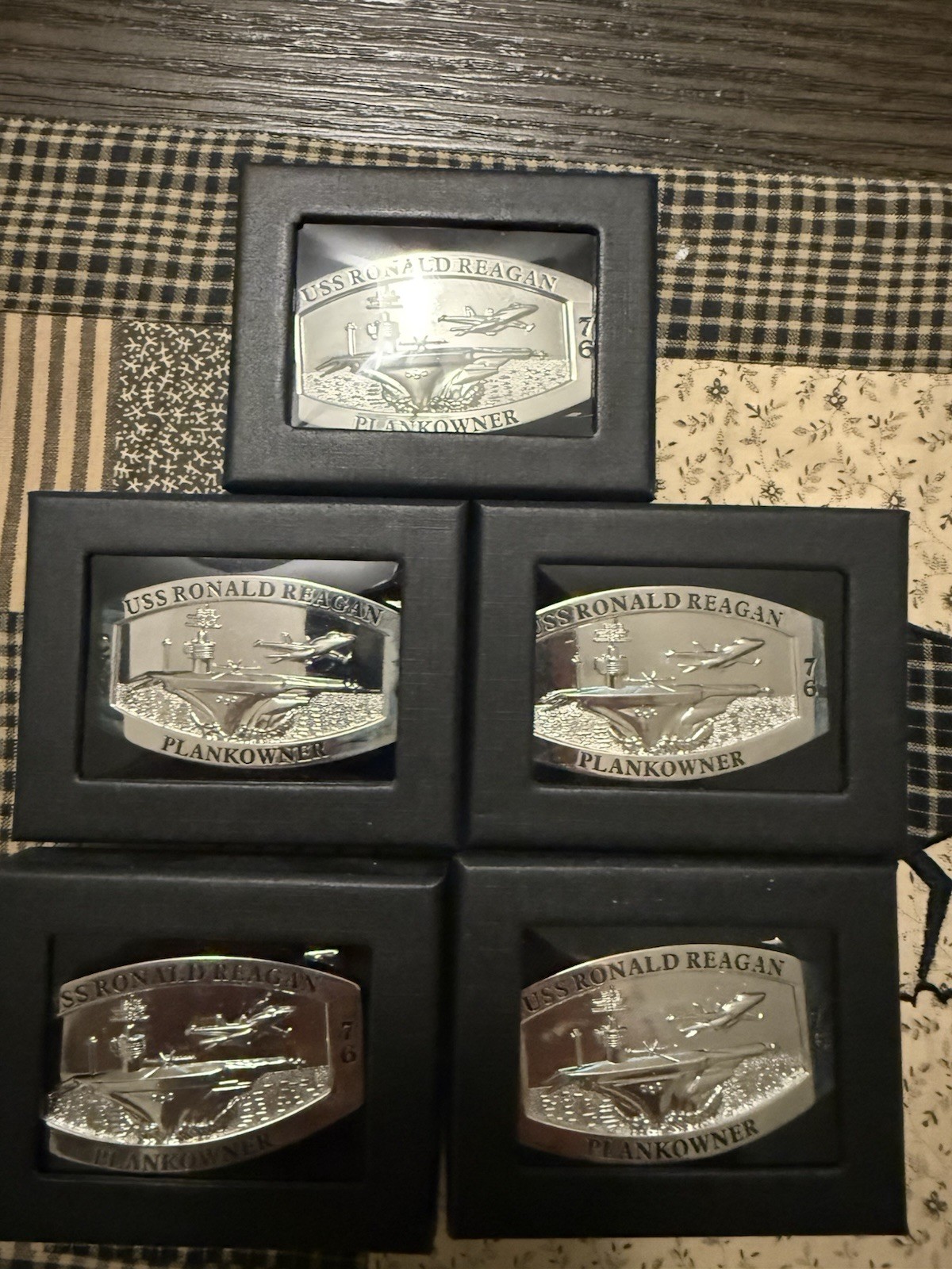 USS Ronald Reagan Plankowner Belt Buckles