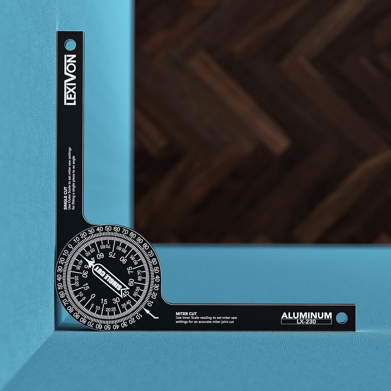 Aluminum Miter Saw Protractor | 7-Inch Rust Proof Angle Finder Featuring Precisi