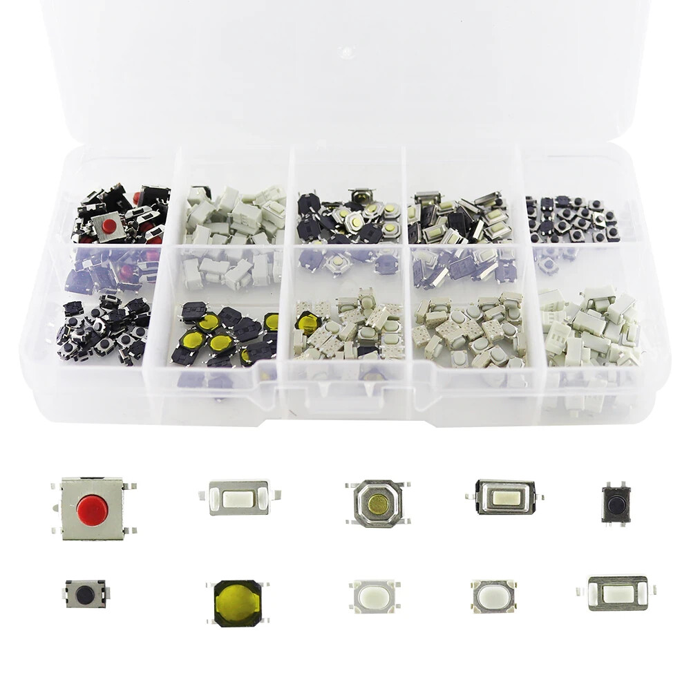 250pcs 10 Kinds Touch Tap Button Micro Switch Car Remote Key Alarm Patch Board
