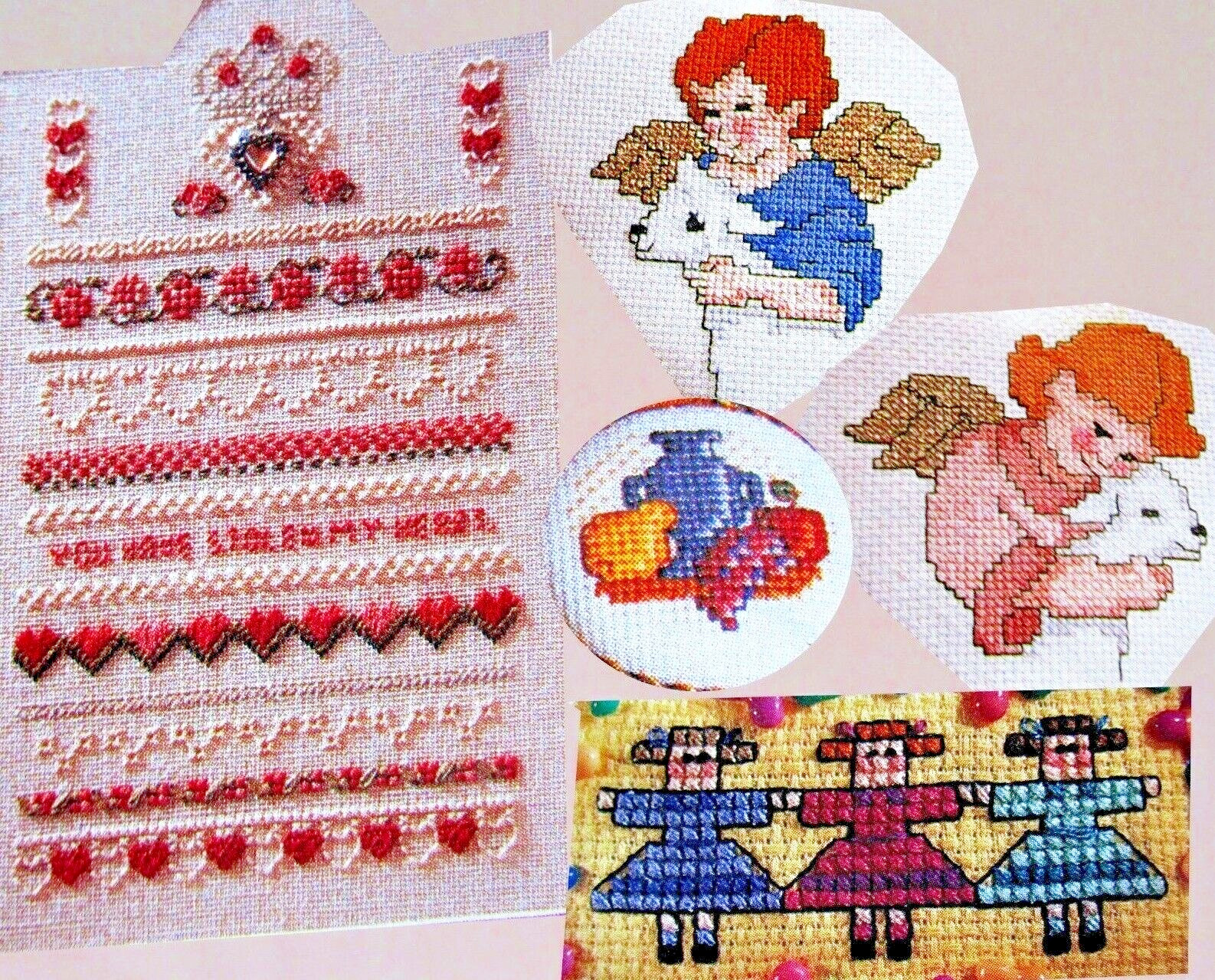 Queen Hearts Sampler Angels Lamb Friendship Still Life CROSS STITCH PATTERNS