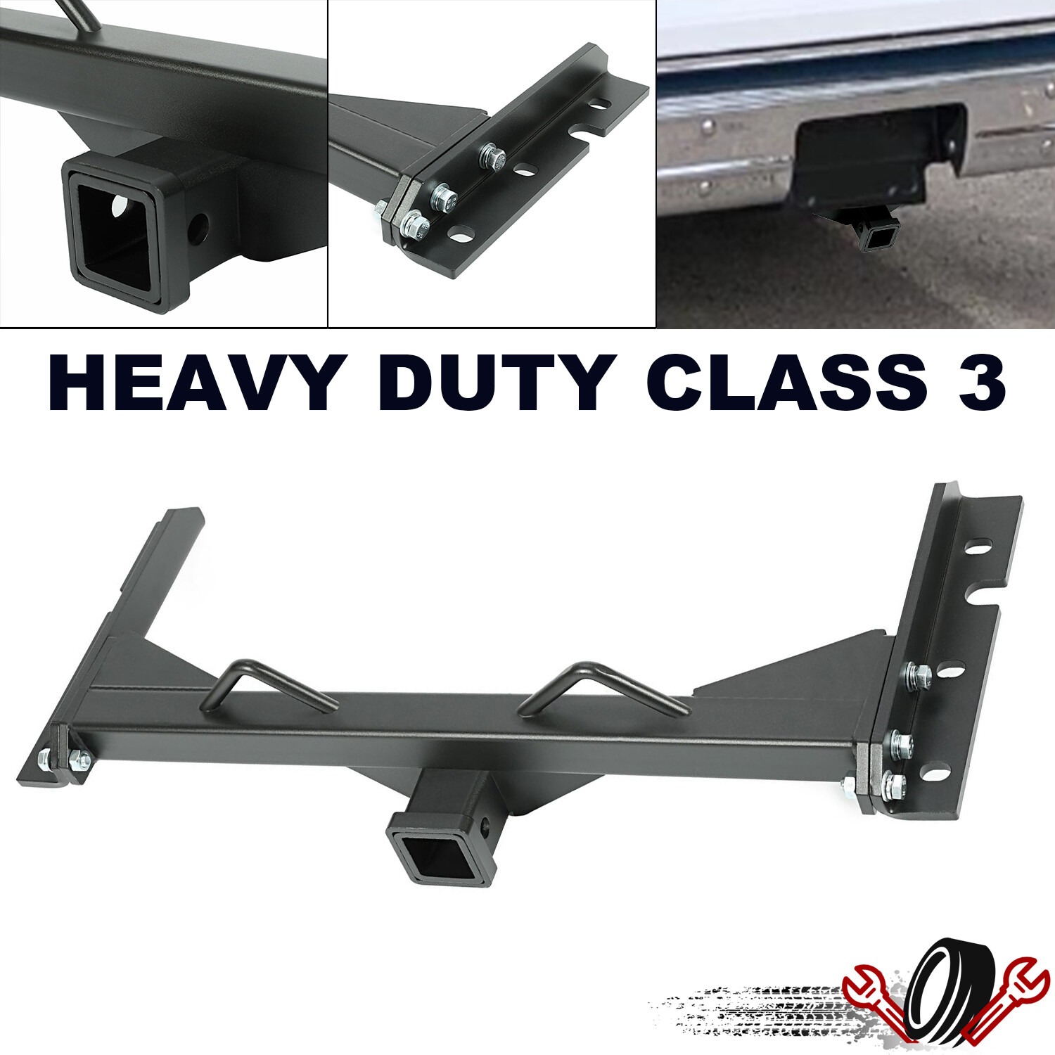 For 1973-1987 Chevrolet C10 Rear Hidden Trailer Tow Hitch Receiver Black Steel