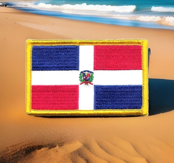 Dominican Republic Flag Embroidered Patch Fits For VELCRO® BRAND Loop Fastener