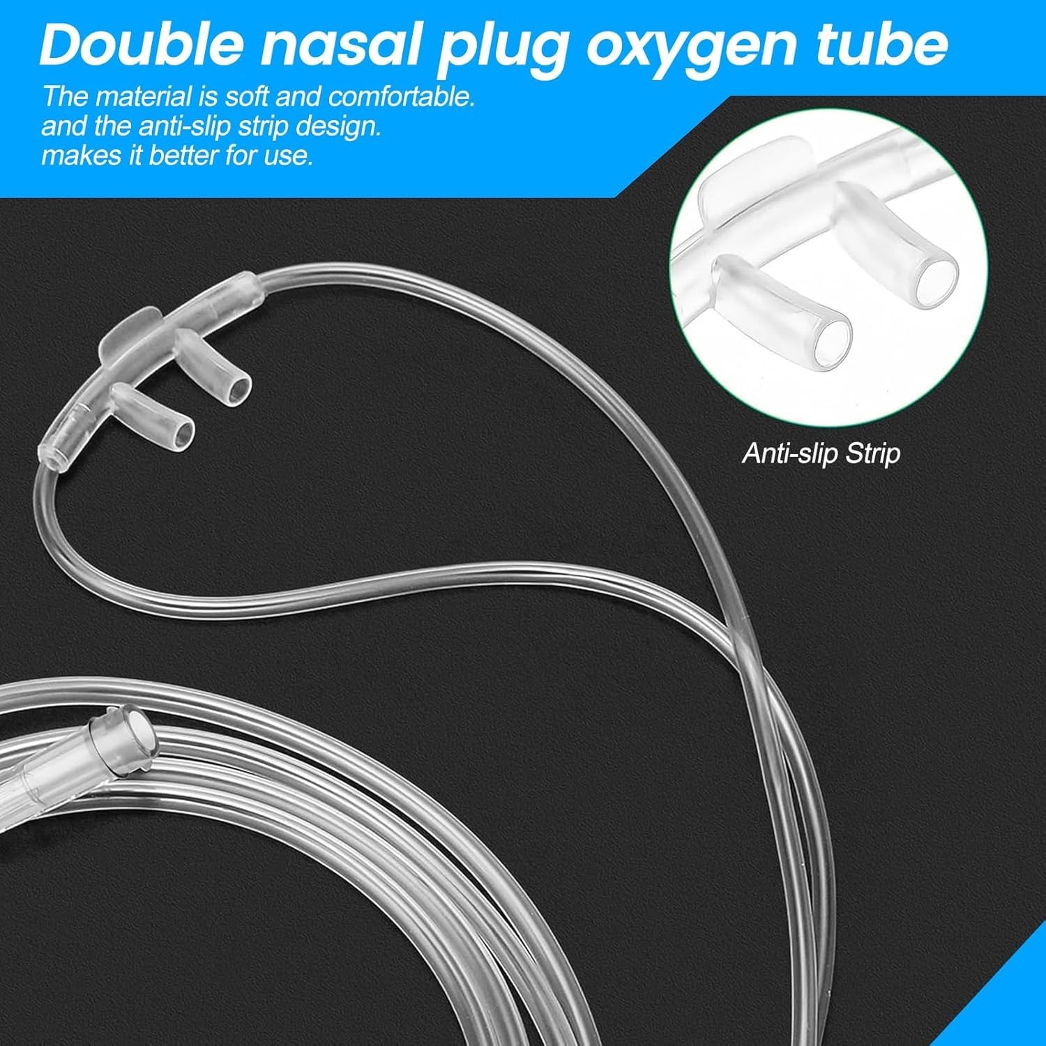 10 Pack HighFlow Soft Nasal Oxygen Cannula, Transparent, Crush Resistant with...