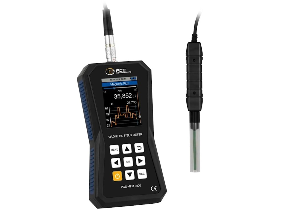 PCE PCE-MFM 3800 - Gauss & Tesla Meter (Transverse Sensor / AC & DC /