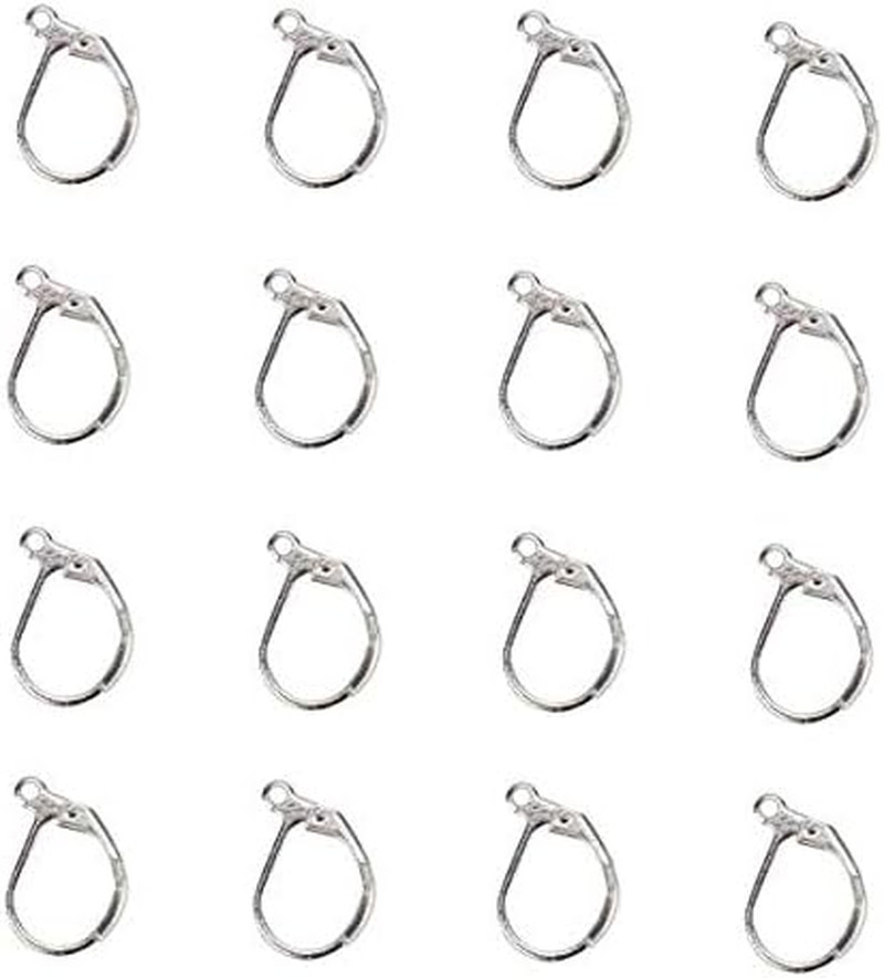50PCS Silver 304 Stainless Steel Lever Back Earrings Earwire Findings for Earrin