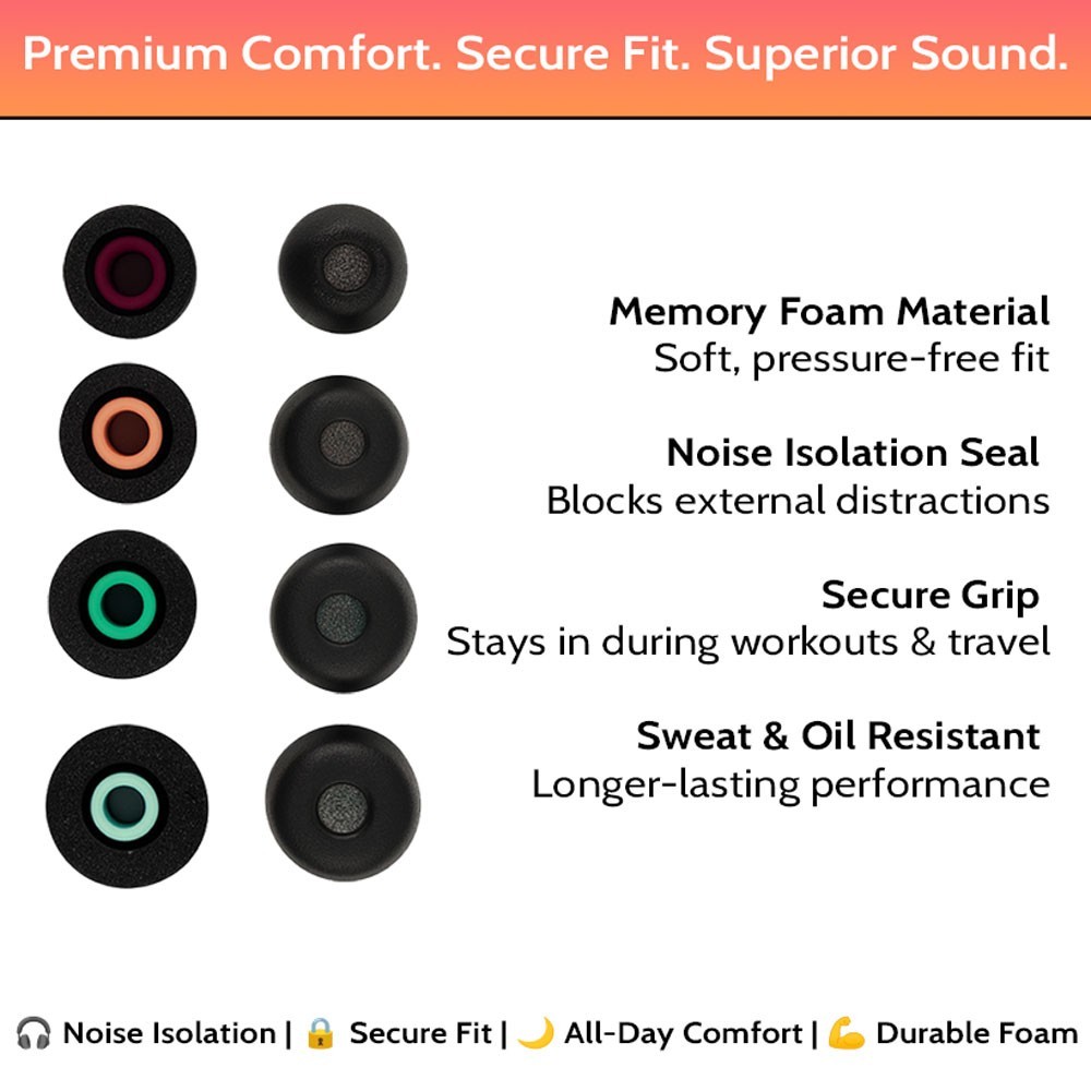 Sony WF-1000XM5 XM5 Memory Foam Eartips Ear Tips Earbuds Comfortable Replacement