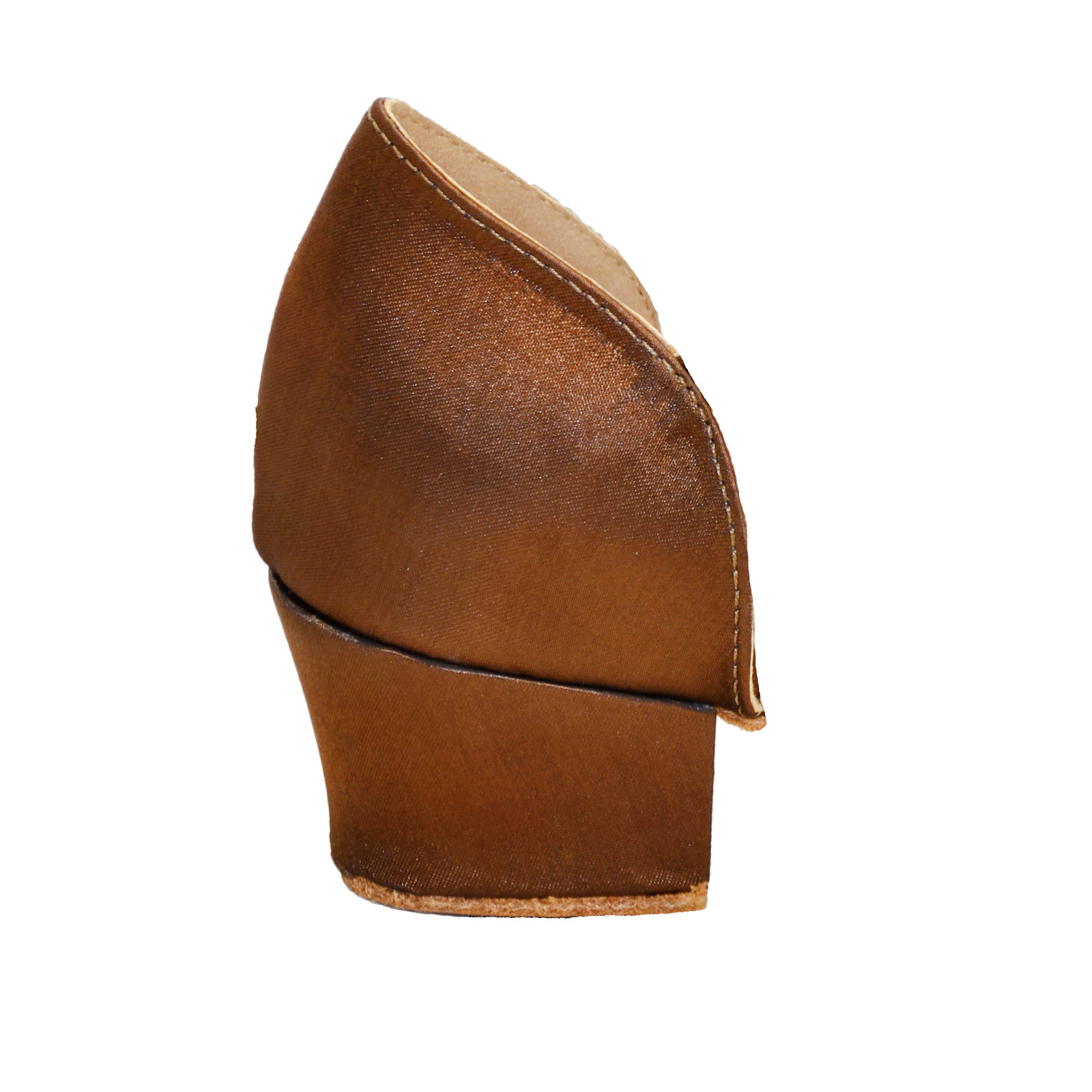Comfort Duplex Dance Sandal - Brown Satin