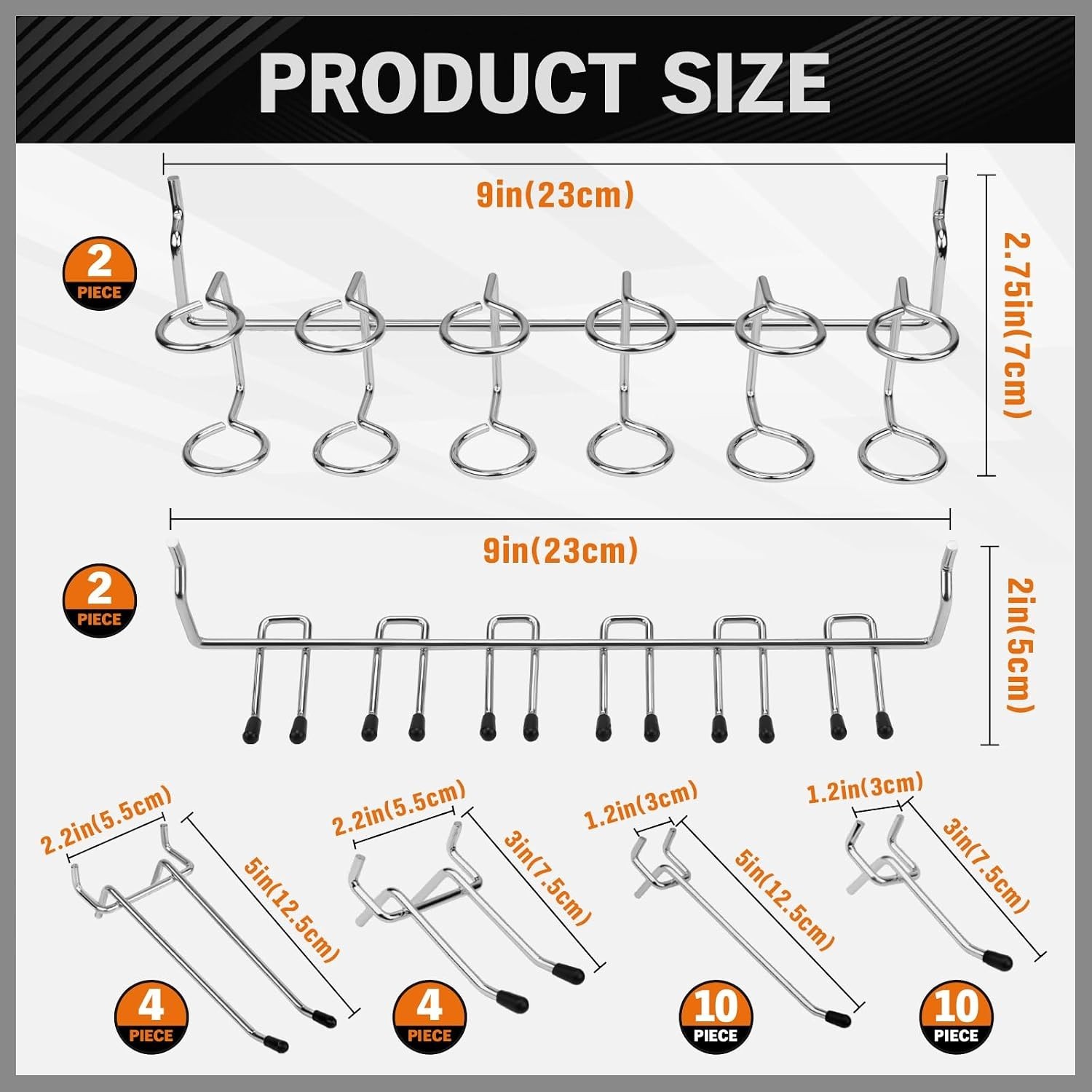 309 PCS Pegboard Hooks Assortment Kit – 17 Types Heavy Duty Peg Board Hooks &...