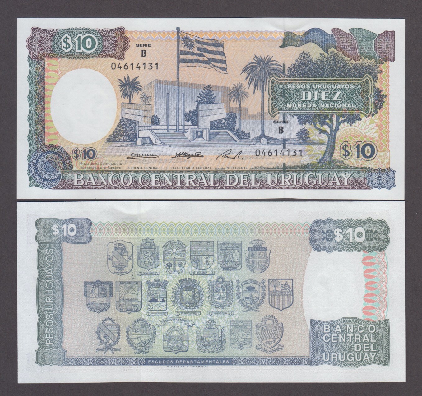 URUGUAY P.73Bb  10 PESOS SERIE B   UNC WE COMBINE      YYY     2407