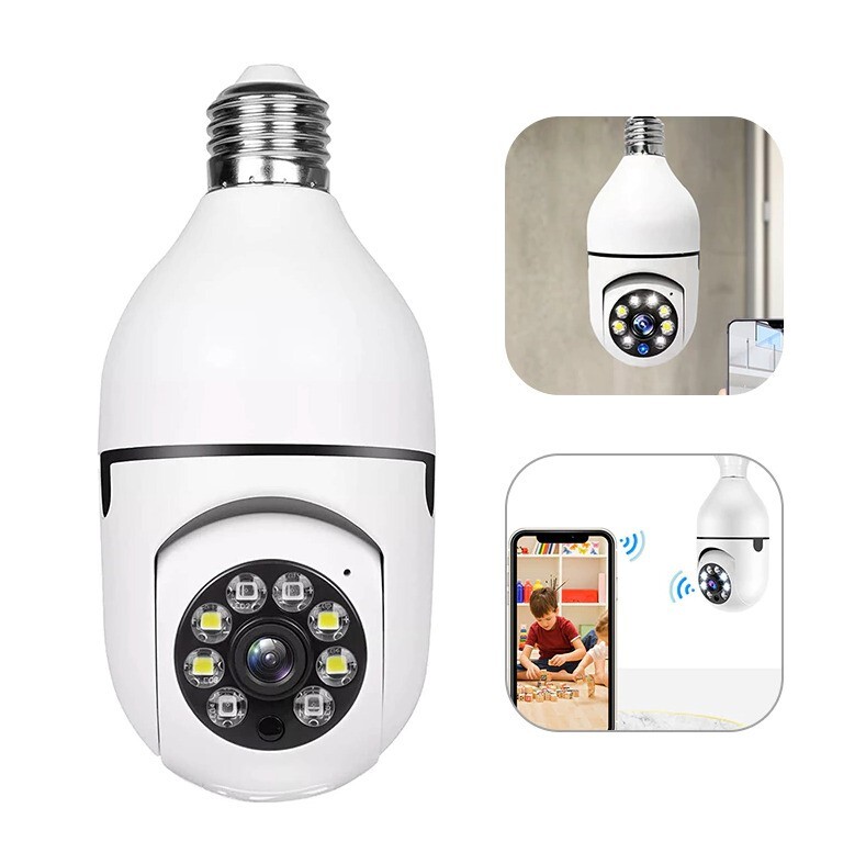 3Pcs Wireless WiFi Security Camera System Outdoor Night Vision E27 1080P Smart