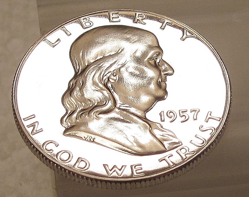 1957 Gem Proof  Franklin " EYE CANDY " Blast  White Absolute Beauty "  #312 ~ 8