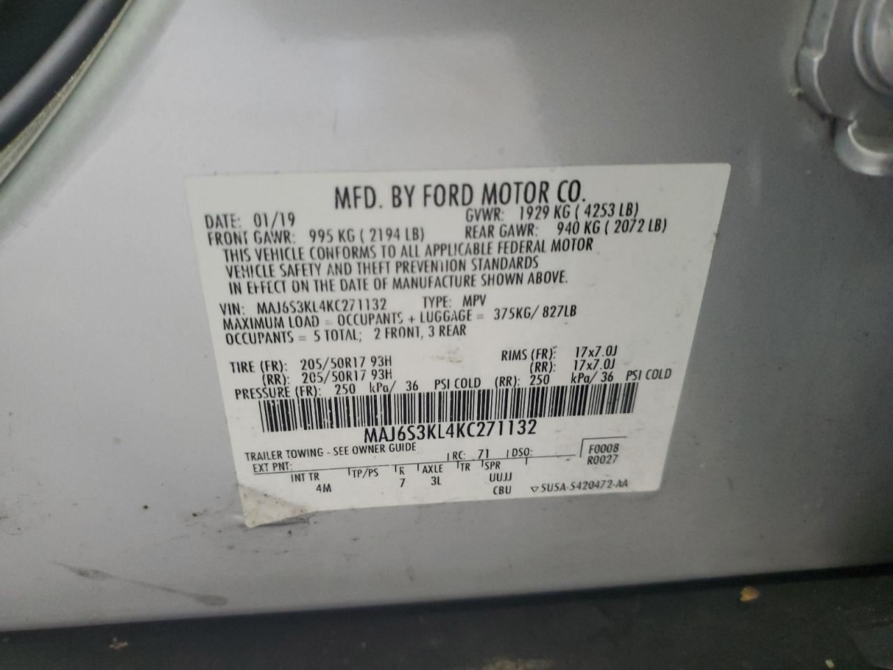 ECOSPORT 2019 Transmission Shift 2828135