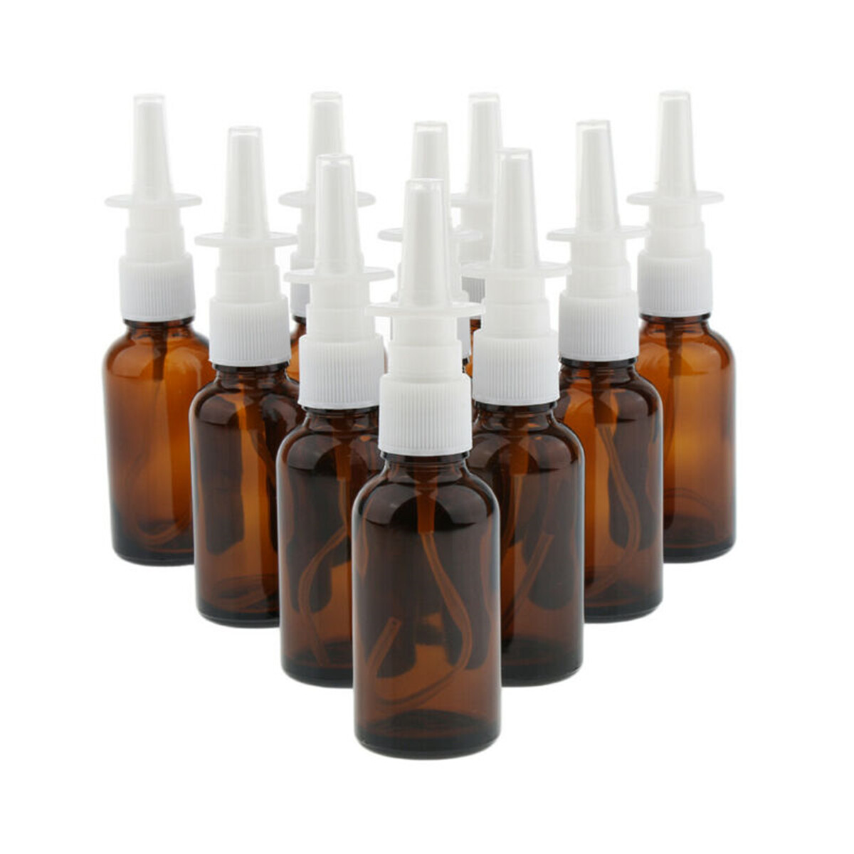 3PCS Amber Empty Nasal Pumps Spray Bottle Mist Nose Personal Care 10/30/50ML