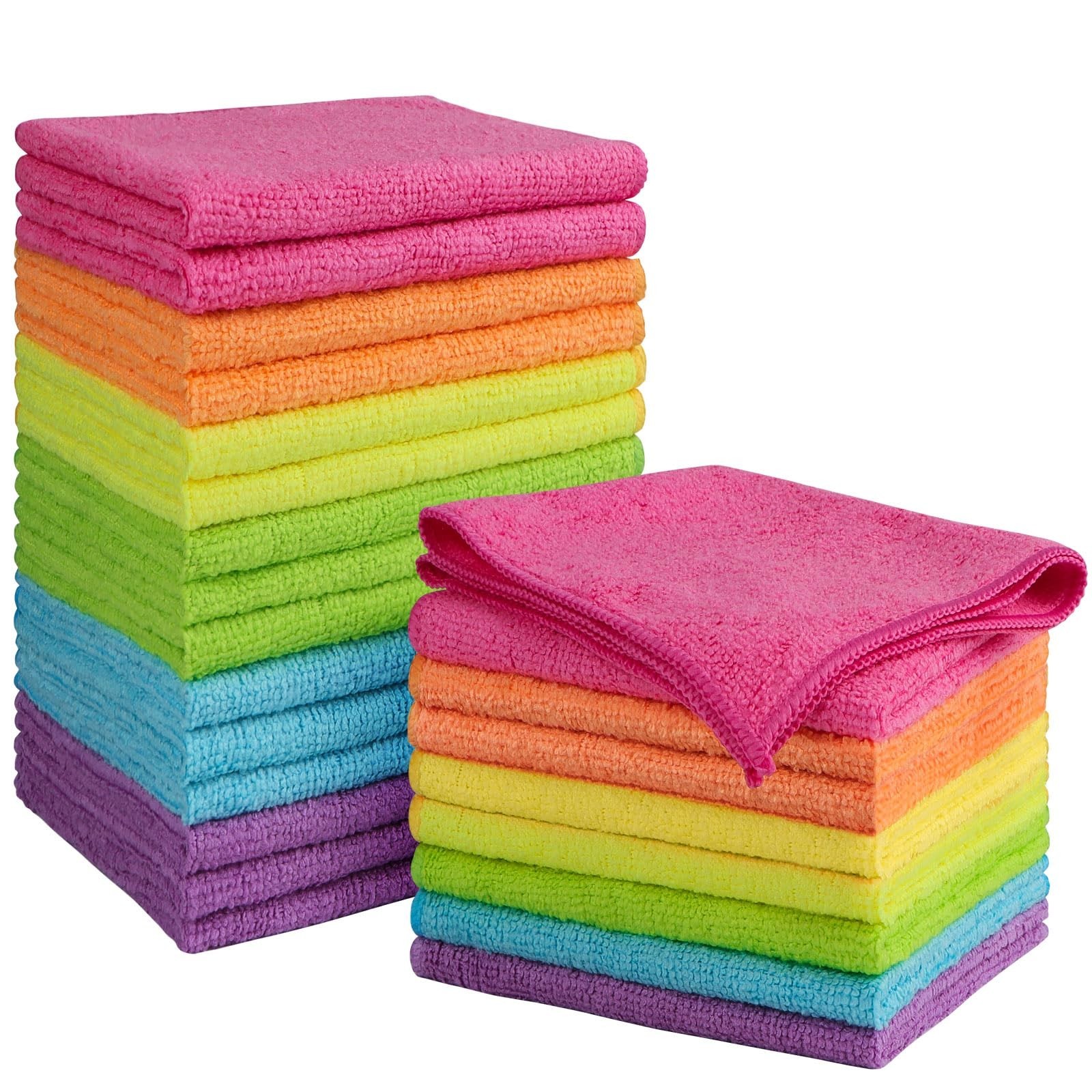 Orighty Microfiber Cleaning Cloth, Cleaning Rags, 24 Pack, 12x11 in | Microfi...