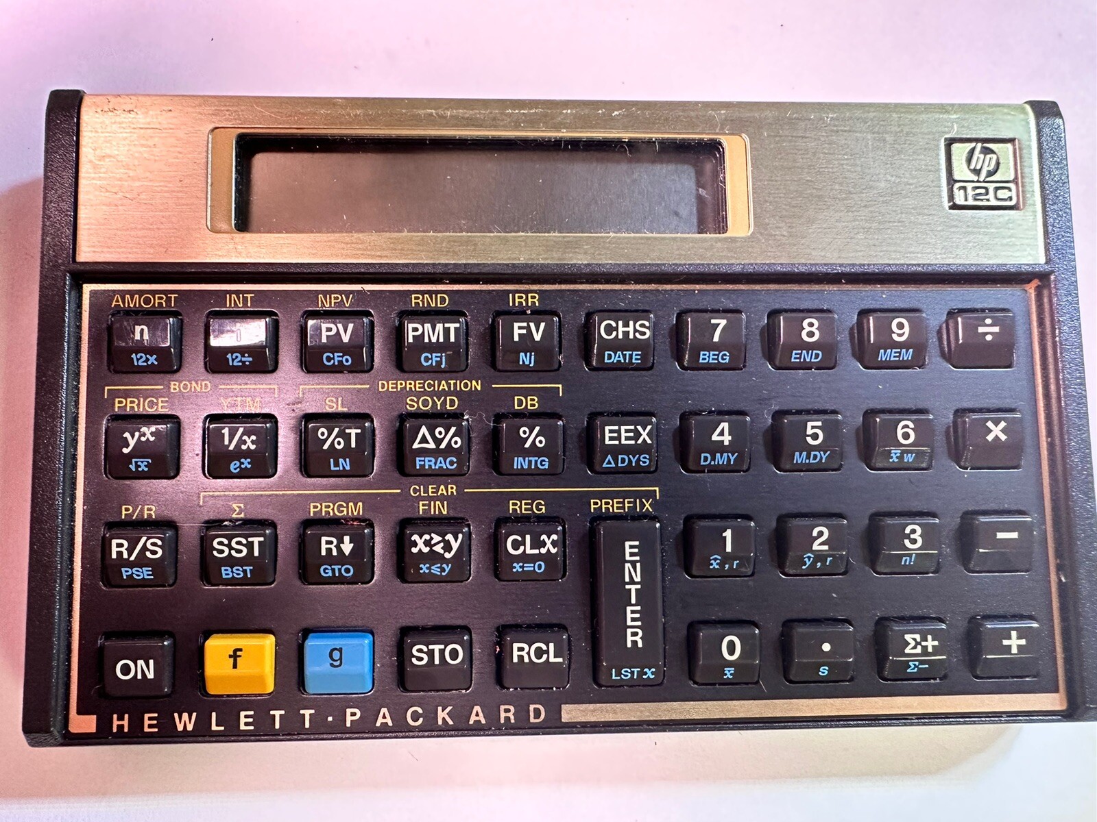 Hewlett-Packard Handheld Electronic Calculator Model HP 12C 10-Digit LCD w/ Case