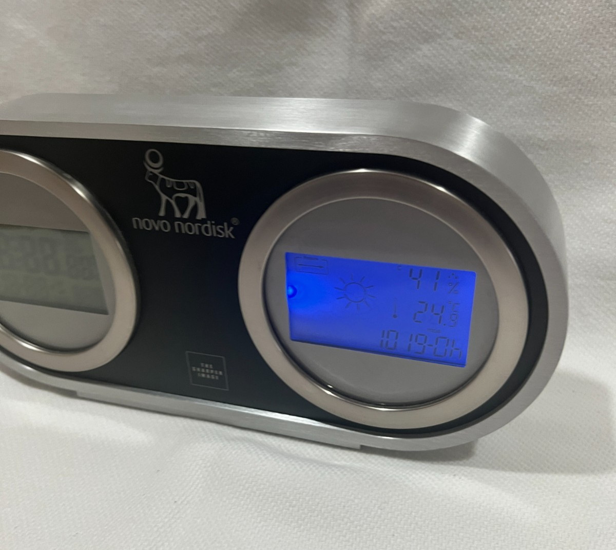 Sharper Image Hadrons Atomic Clock and Weather Station ~ Tested Novo Nordisk